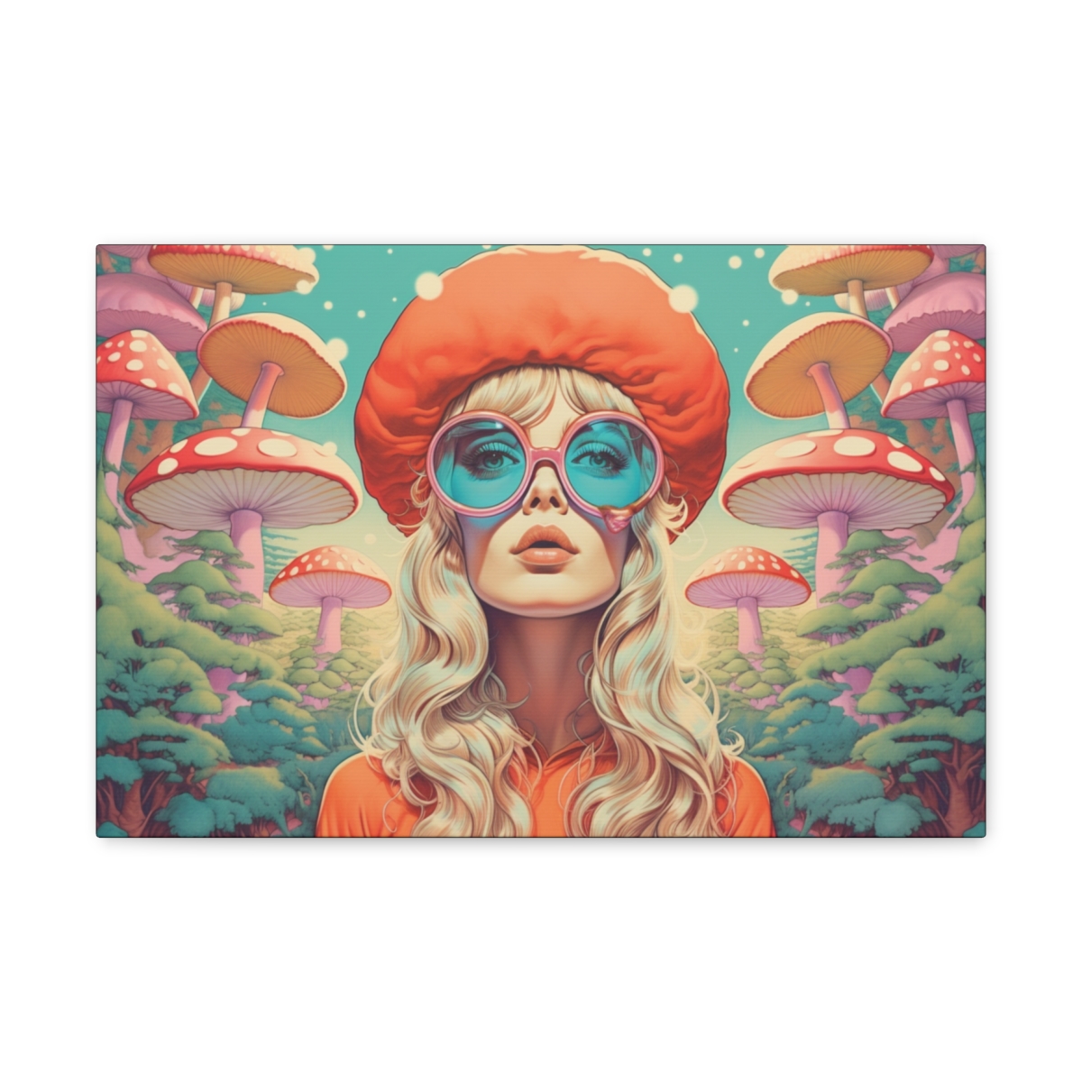 Trippy Mushroom Art Canvas Print: Strange World