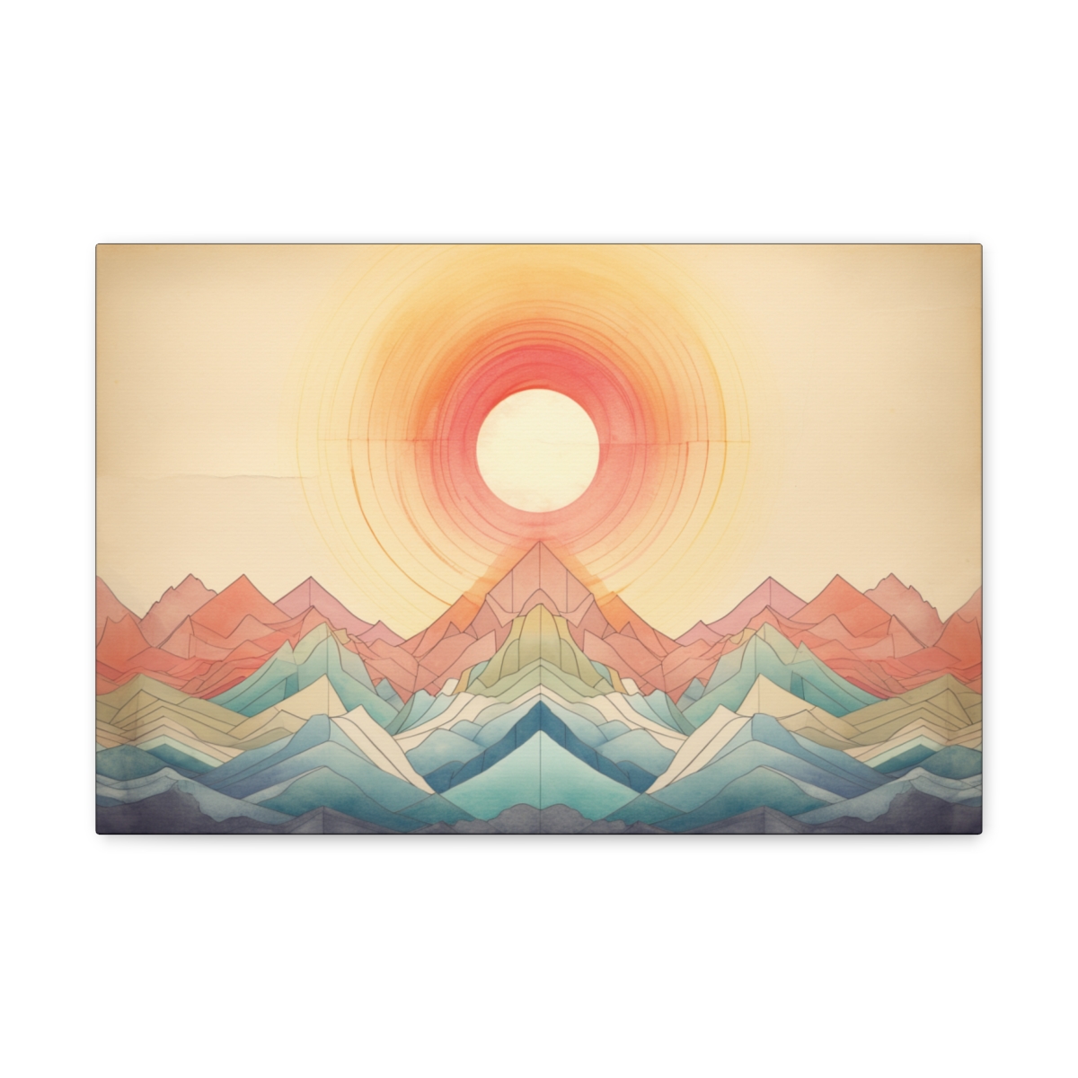 Boho Geometric Sun Art: Sunbeams On Fractal Mounts