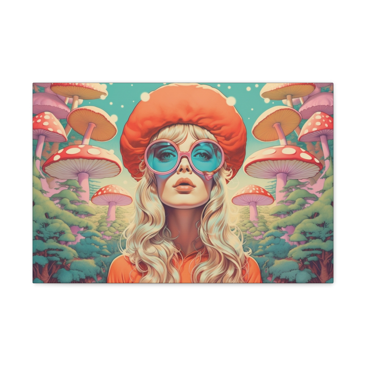 Trippy Mushroom Art Canvas Print: Strange World