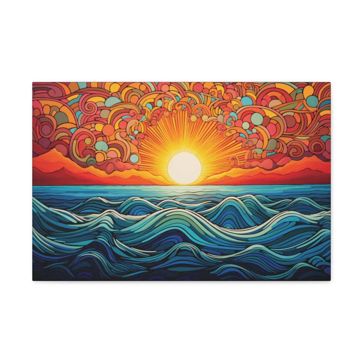 Boho Flower Art Canvas Print: Efflorescent Elegance