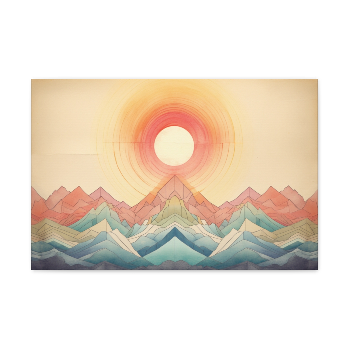 Boho Geometric Sun Art: Sunbeams On Fractal Mounts